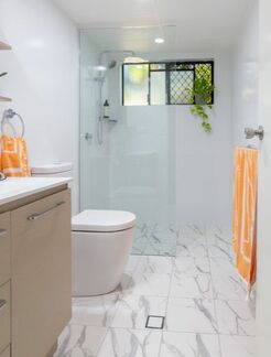 rectified tiles in Ballina NSW Australia Bathroom Renovation by Northern Rivers Bathroom Renovations.